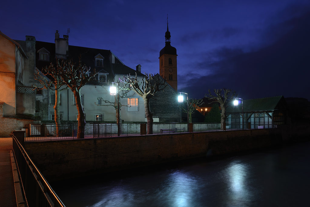 mise en lumière bord de Loue